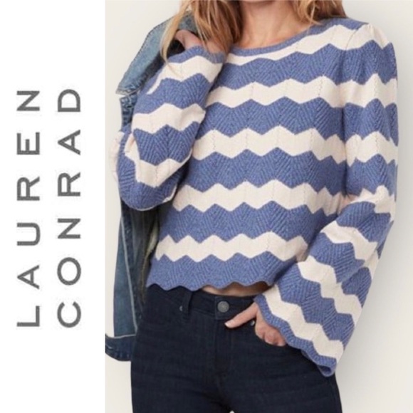 LC Lauren Conrad Sweaters - 🍁 LC Zig Zag Wide Sleeves Crop Sweater